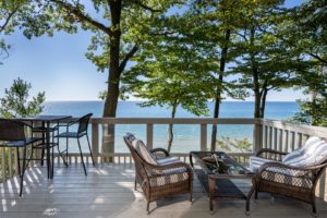 Lake Michigan Vacation Rental deck overlooking the lake