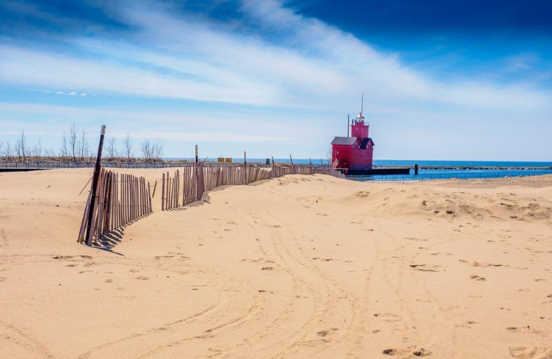 Michigan spring at a beach in Holland, Michigan.